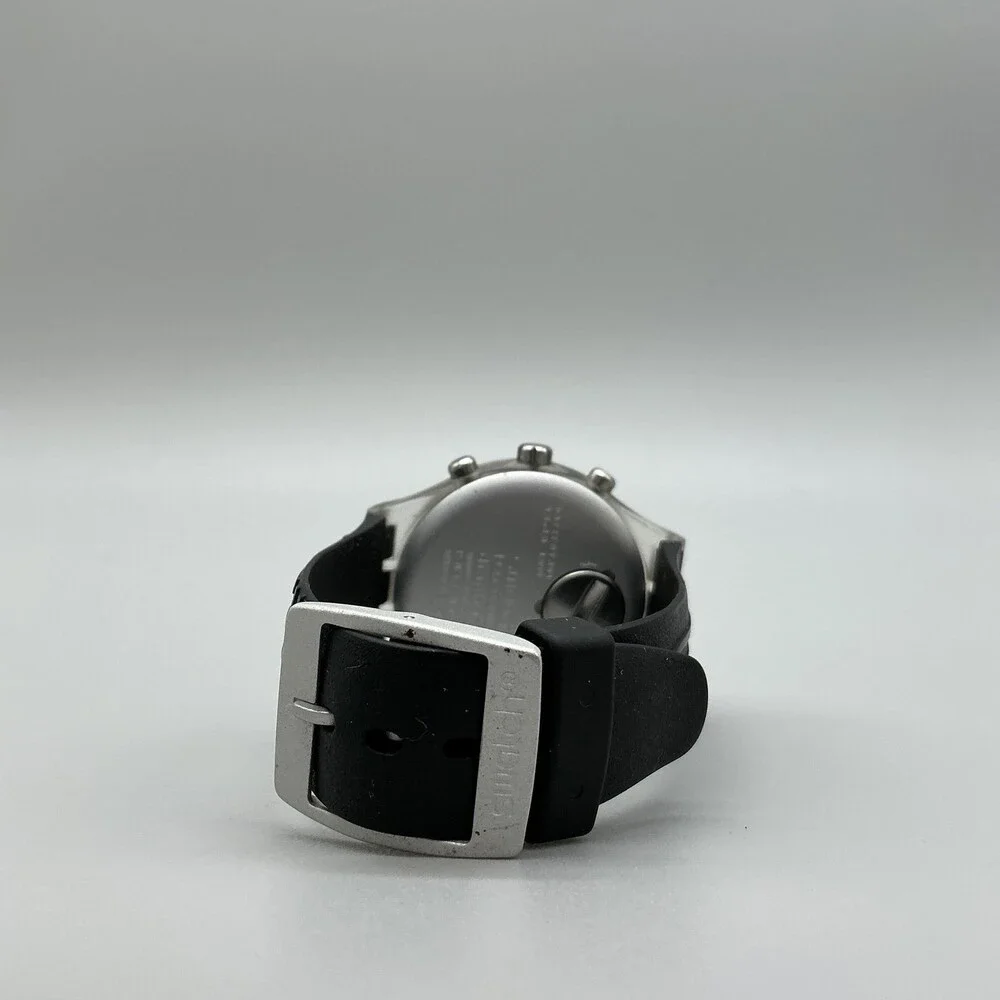 Swatch Irony Diaphane Athens 2004 Mens Watch 42mm Black Chronograph New Battery